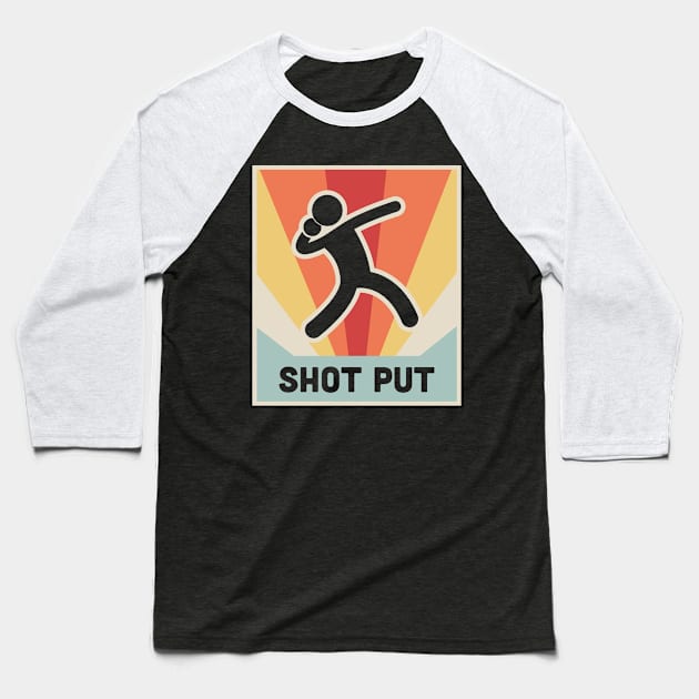 Vintage Style Shot Put Poster Baseball T-Shirt by MeatMan